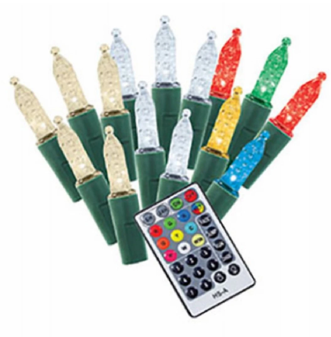Color-changing 100-light Set, Rgb Led Mini Bulbs With Remote Control