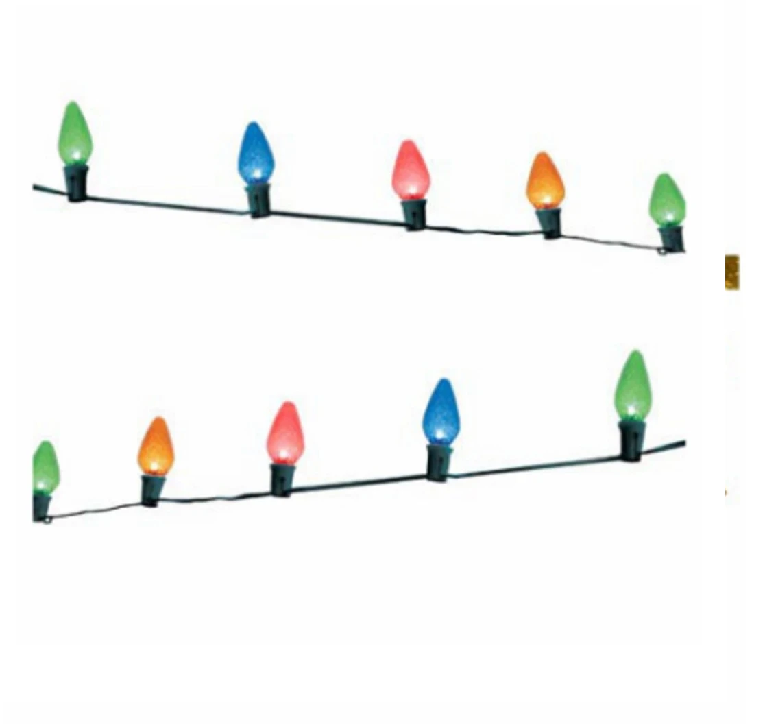 Faceted Oversized Led C-bulb Light String, Multi-color, Green Wire, 20 Lights
