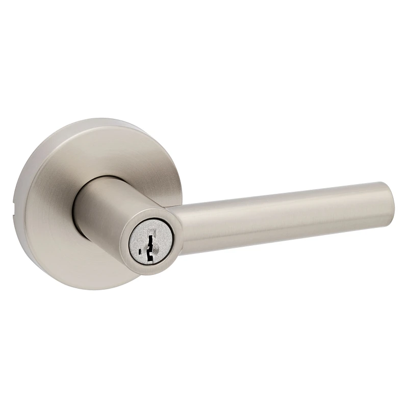 Signature Series Milan Keyed Entry Lever Door Handle in Satin Nickel Finish
