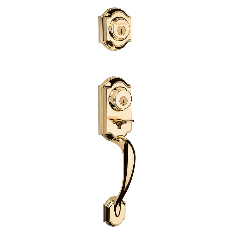 Montara Entry Handleset with 2-Point Locking System in Polished Brass Finish