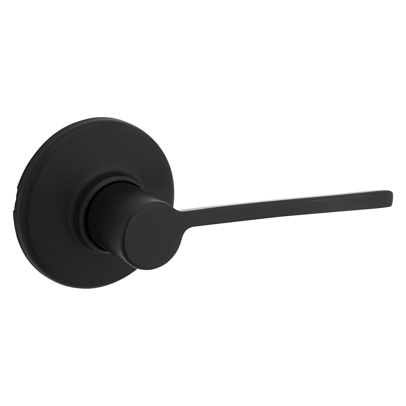 Ladera Passage Door Lever with Three Faceplates in Black Finish