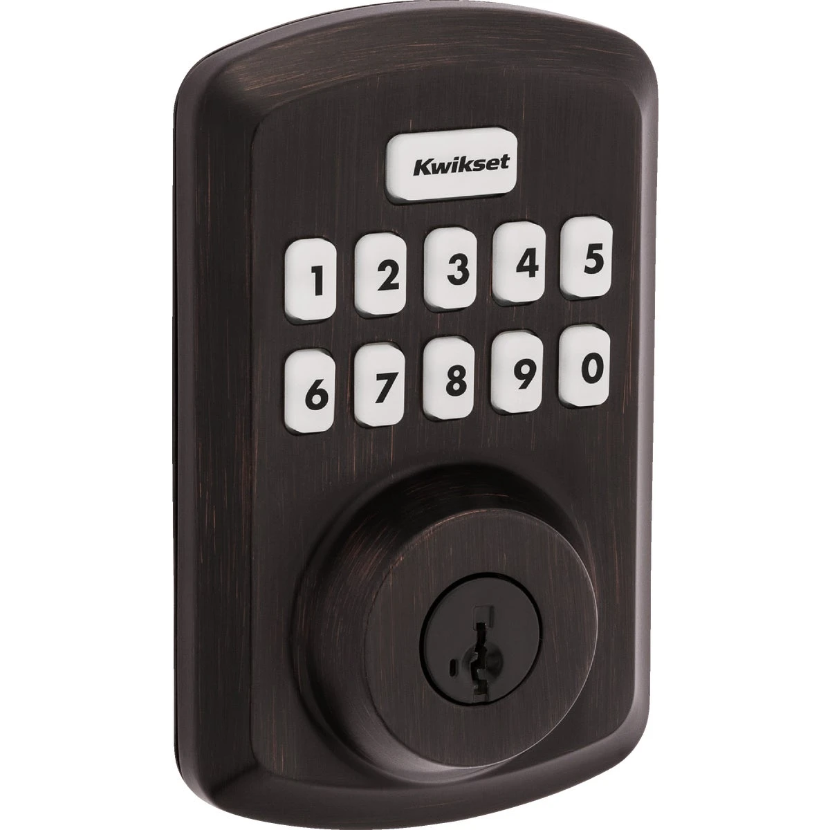 Power Keyless Entry Deadbolt Lock in Bronze Finish with Electronic Keypad