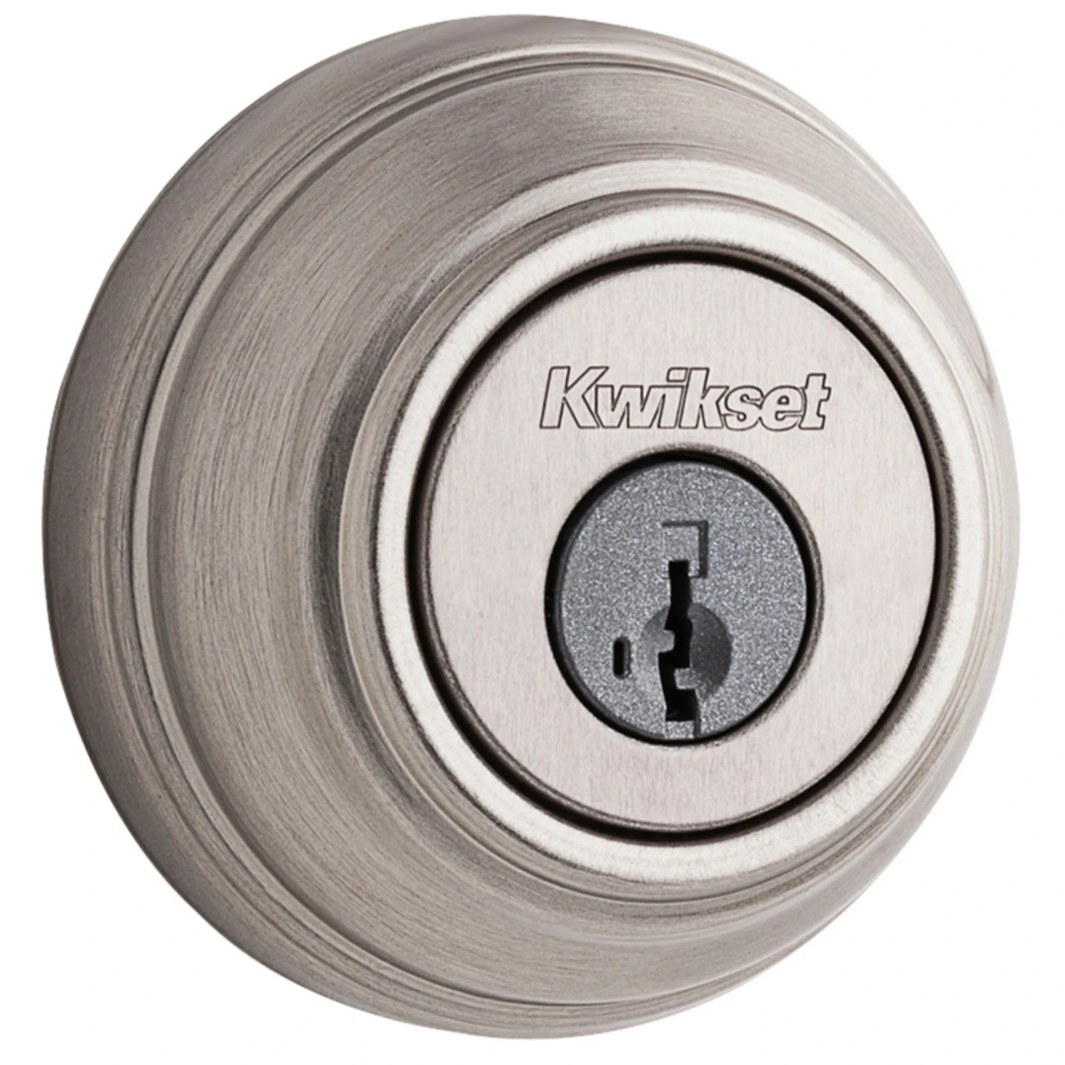 Signature Satin Nickel Single Cylinder Deadbolt with SmartKey Security Technology