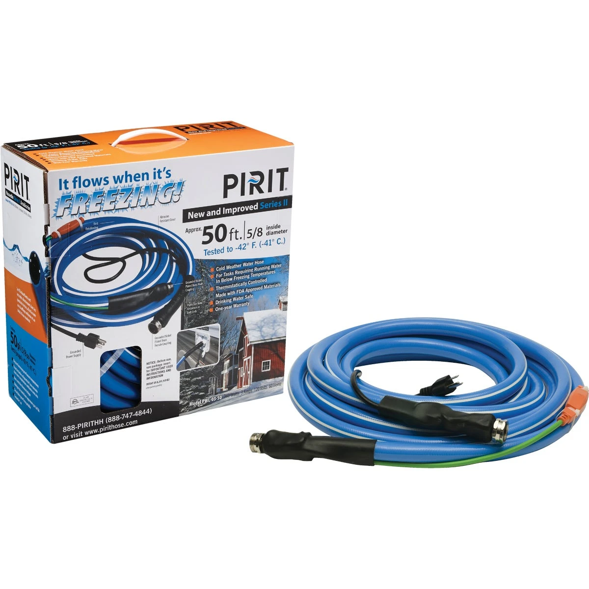 5/8 In. Dia. X 50 Ft. L Heated Water Hose - Thermostatically Controlled