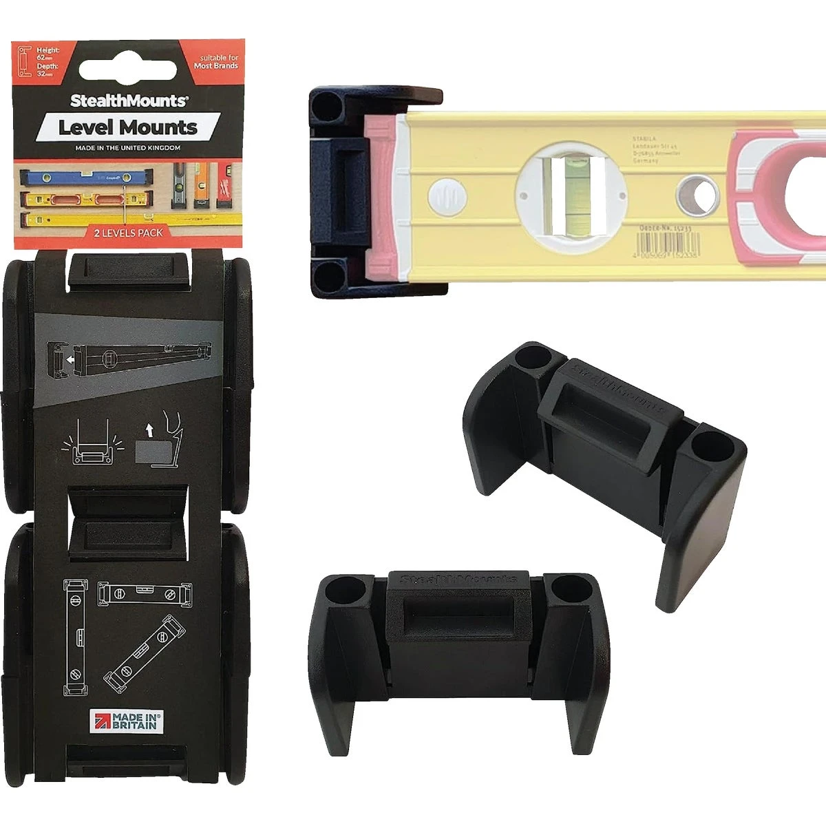 Universal Tool Bench Level Holder Mounts, 2-Pk.