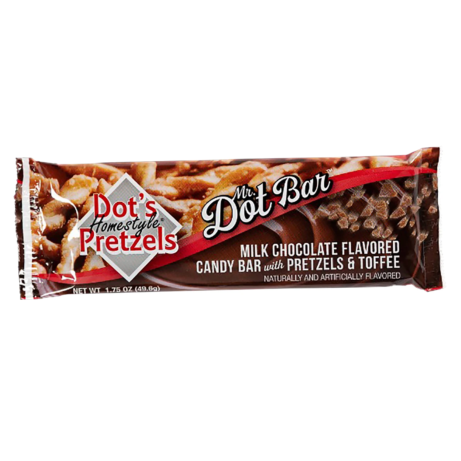 Dot's 1.75 oz Mr. Dot Milk Chocolate Candy Bar with Pretzels and Toffee