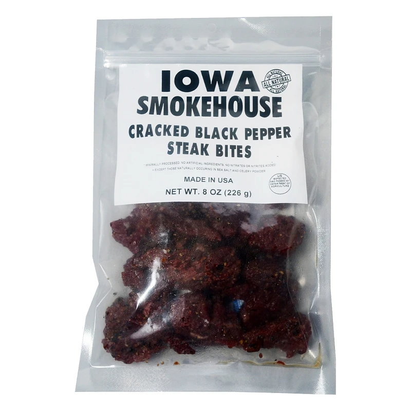 Steak Bites Cracked Black Pepper Beef Jerky, 8 Ounce Package