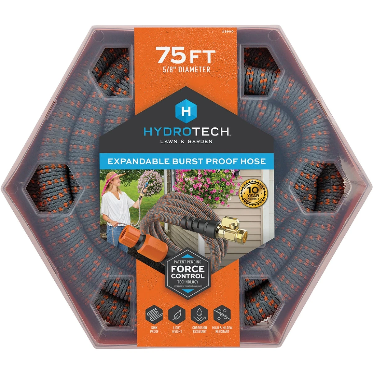 Hydrotech 5/8 In. x 75 Ft. Expandable Burst Proof Hose - Orange