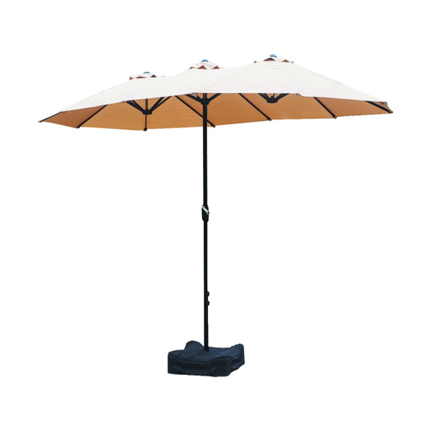 181.1 In. Tiltable Triple Canopy Octagon Patio Umbrella With Base