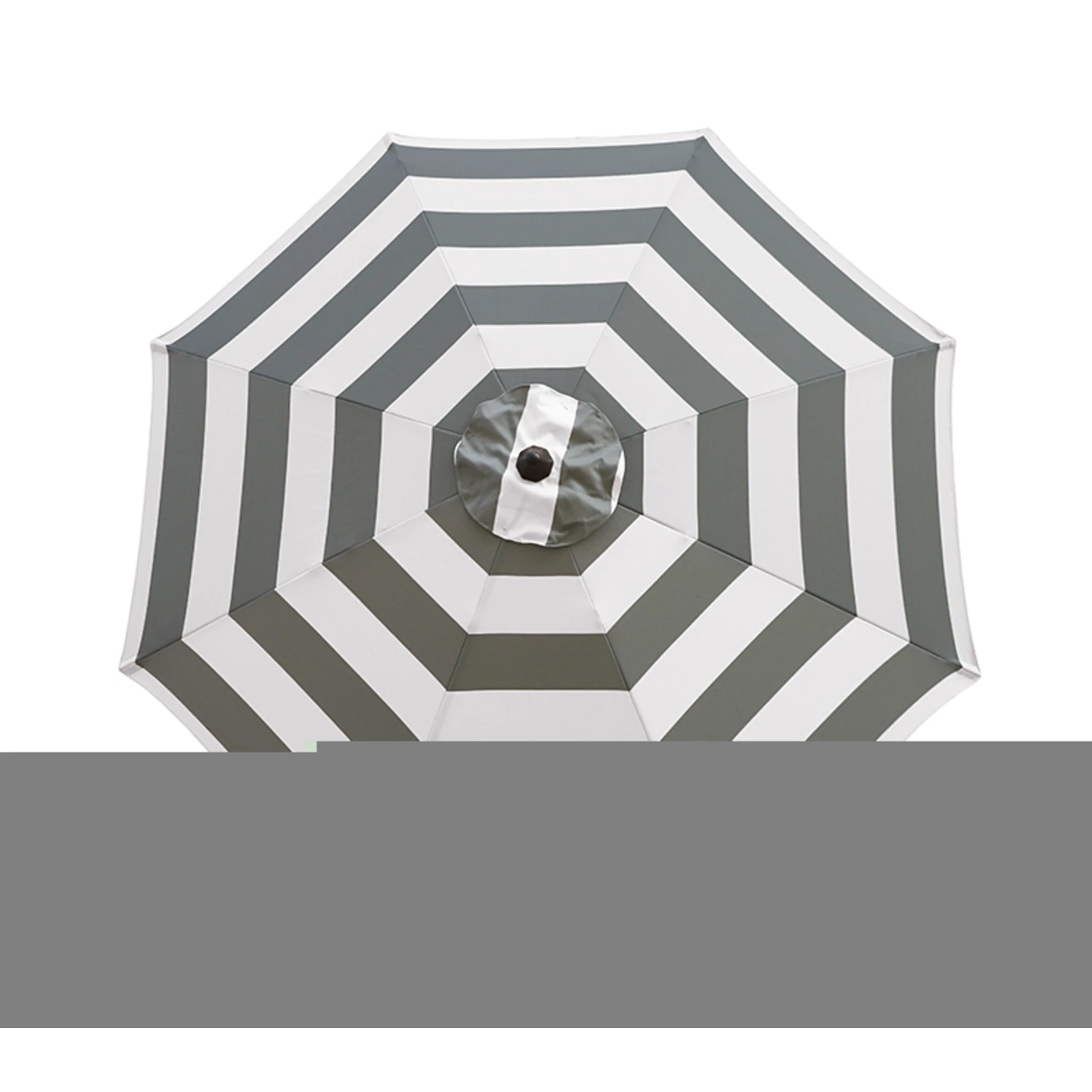 9 Ft. Tiltable Gray Stripe Market Umbrella With Aluminum Pole
