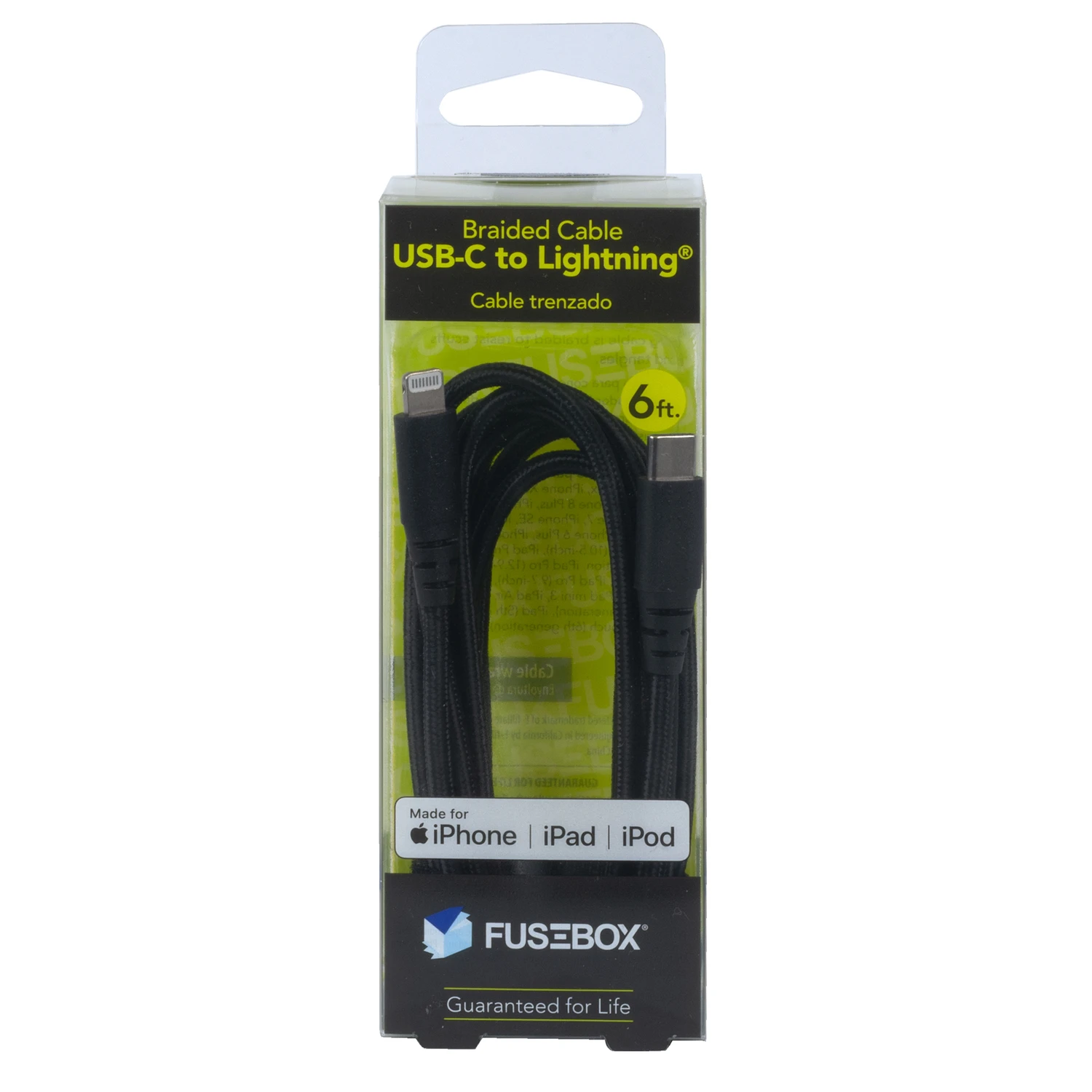 6 Foot USB-C to Lightning Charging Cable for Fast Charging and Data Transfer
