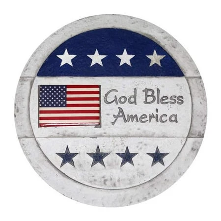 Alpine WGG372BB 10 in. God Bless America Stepping Stone - Tray Pack of 4