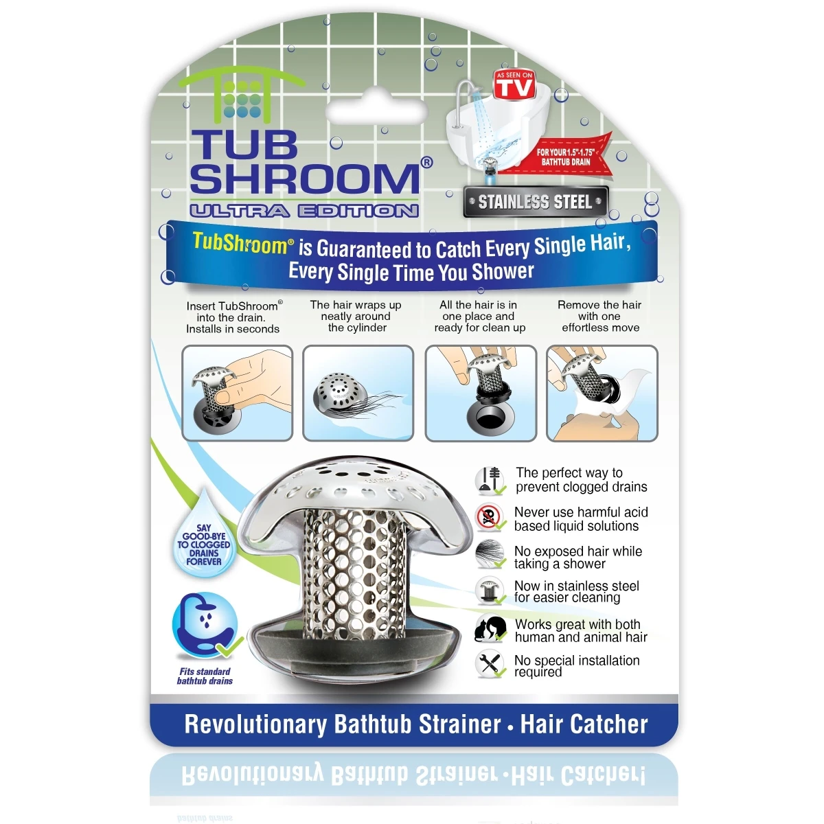 Ultra Stainless Steel Drain Protector & Hair Catcher With Multiple Adapters