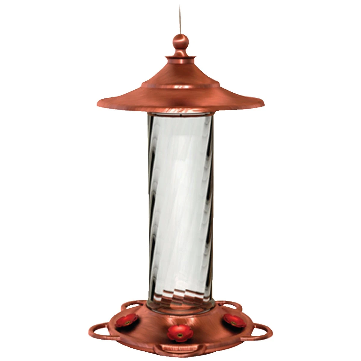 Prestige 13 Ounce Glass Hummingbird Feeder With Copper Finish