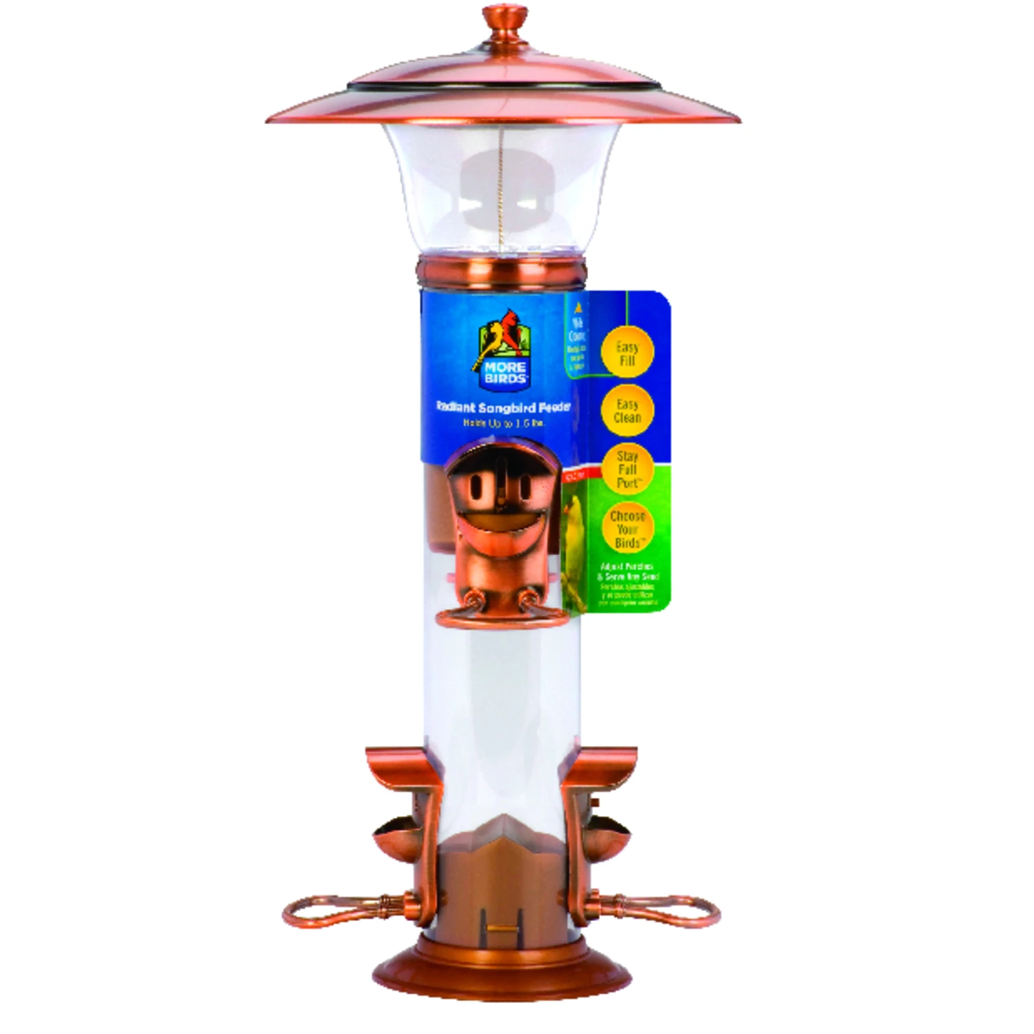 Radiant Songbird 1.5 Lb Metal Tube Bird Feeder With 4 Ports