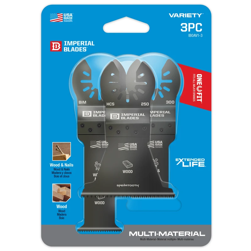 One Fit Oscillating Tool Variety Pack, Wood & Nails, 3-Pk.
