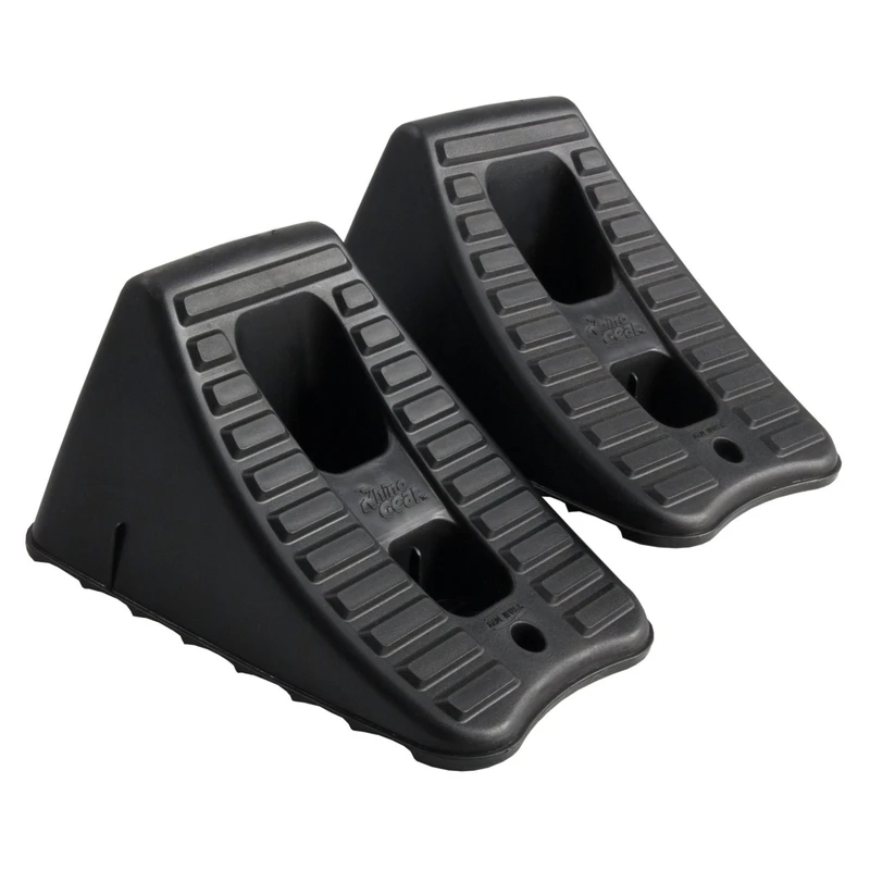 Pair Plastic Wheel Chocks - 8.25 In. Length, 6 In. Width, 4.5 In. Height