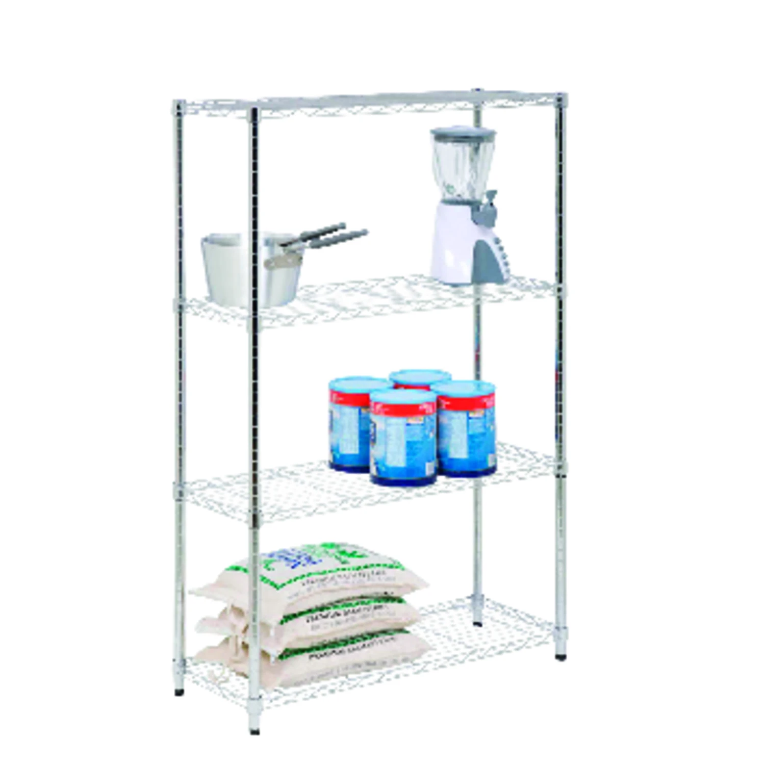 54 In. H X 36 In. W X 14 In. D Steel Shelving Unit - 4-tier Chrome