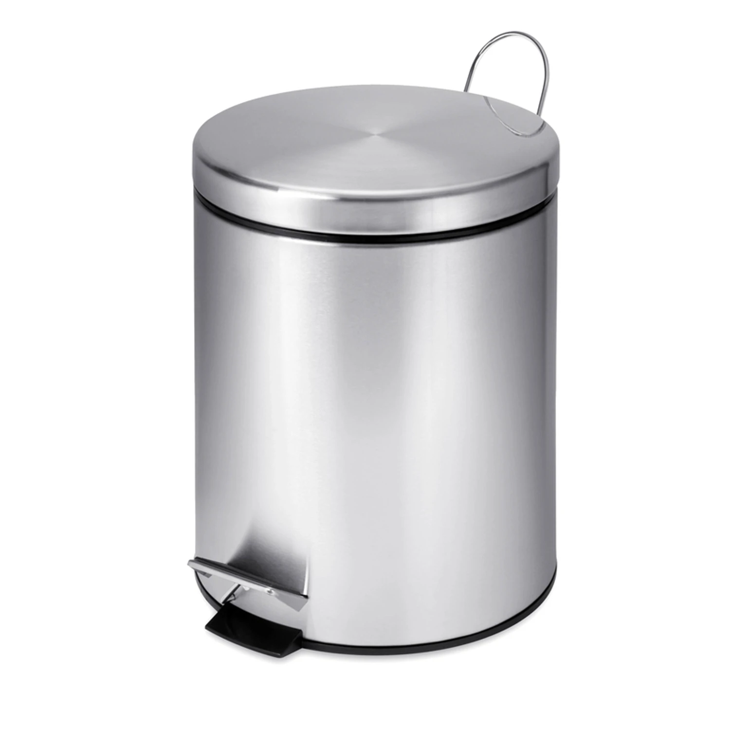 Round Stainless Steel Step Trash Can with 1.3 Gallon Capacity