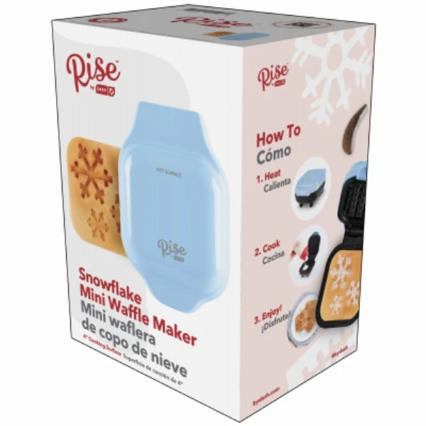 Snowflake Mini Waffle Maker, Blue Plastic, Model Rmws001gbsd06