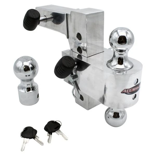 Adjustable Ball Mount for Trailer Hitch with Multiple Height Settings and Durable Steel Construction