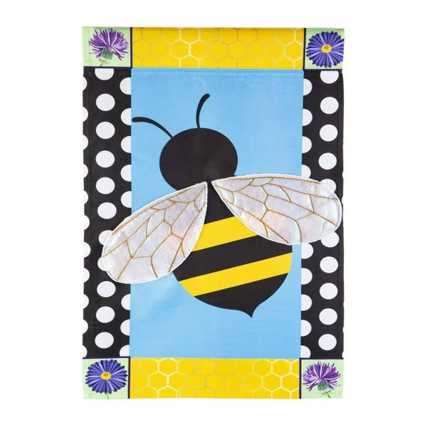 BEE W/ BORDER GARDEN FLAG