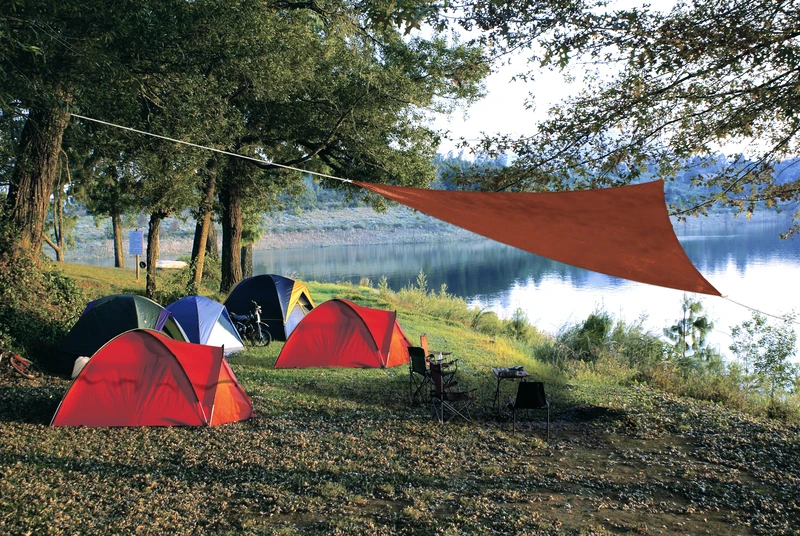 10 Ft. Terracotta High Density Polyethylene Triangle Shade Sail Canopy