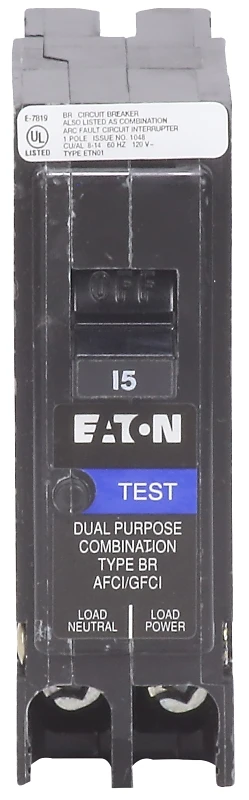 Brp115df 15 Amp Single-pole Afci/gfci Circuit Breaker For Plug-on Neutral Panels