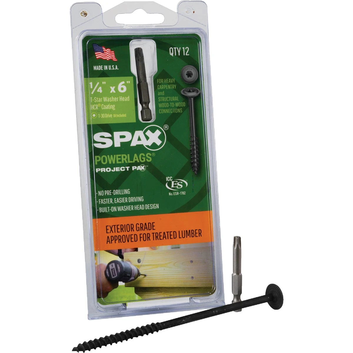 SPAX PowerLag 1/4 in. in. X 6 in. L T-30 Washer Head Serrated Structural Screws