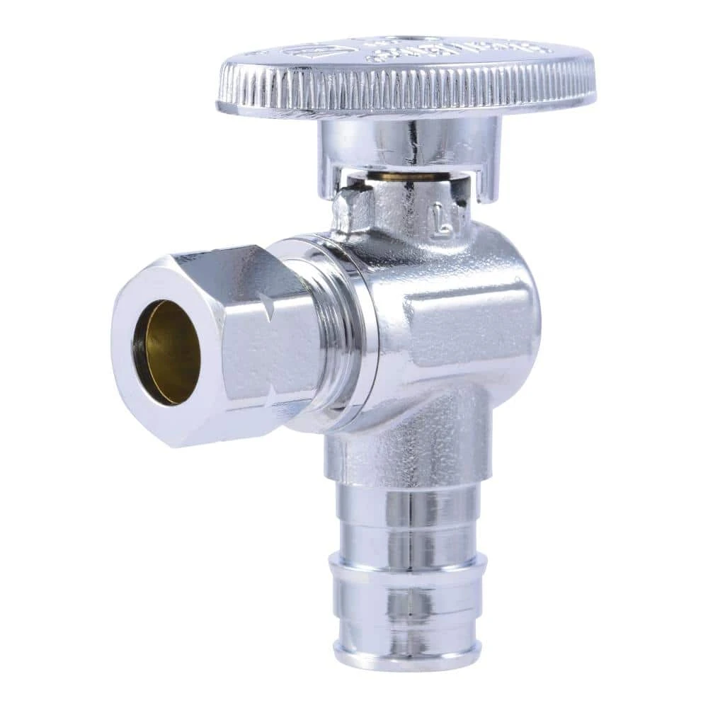 PEXA Compression Angle Stop Valve, 1/2 PEXA Expansion x 3/8 In. O.D