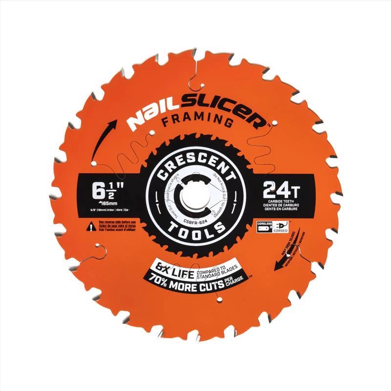 NailSlicer Framing Circular Saw Blade, 24-Tooth x 6-1/2 In.