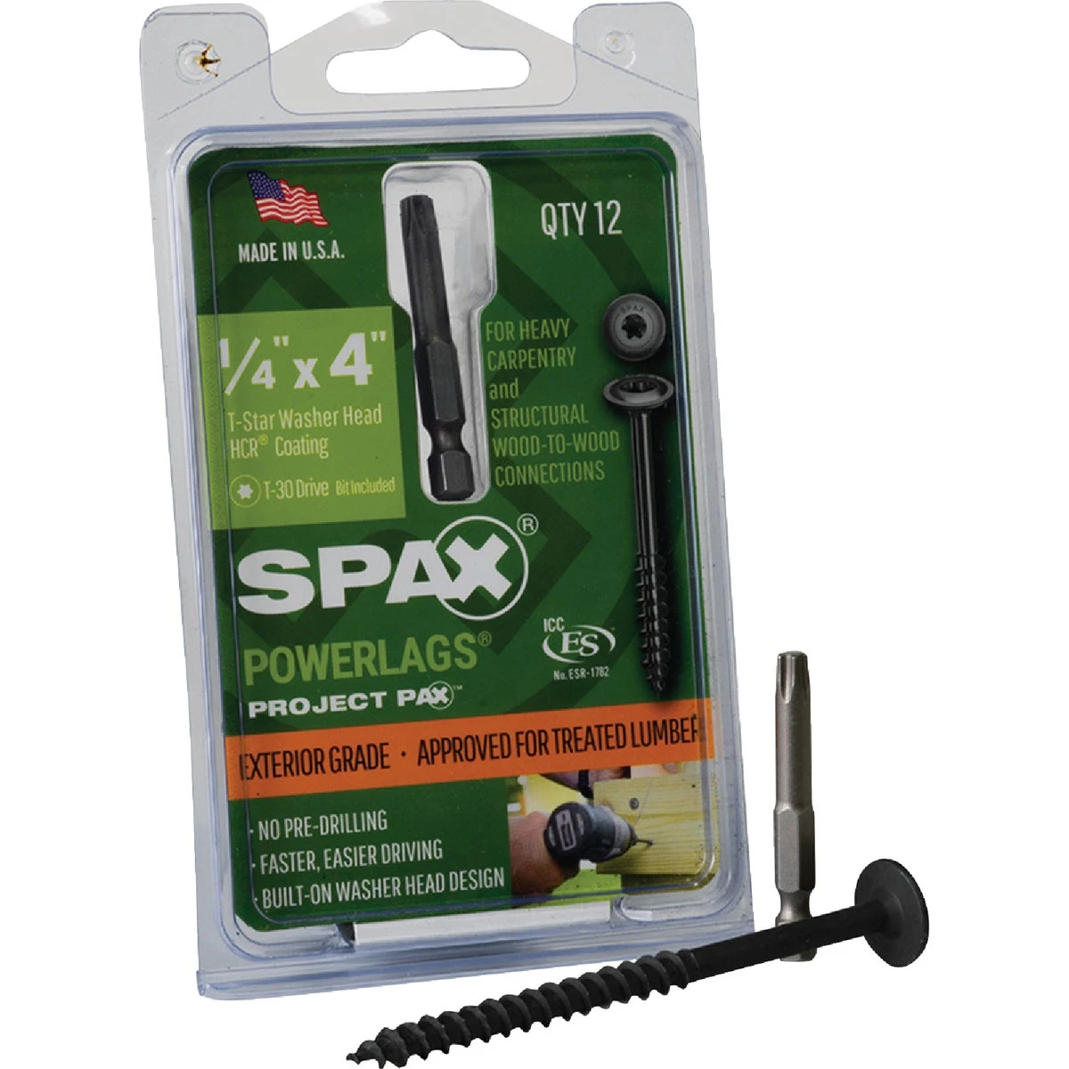 SPAX PowerLag 1/4 in. in. X 4 in. L T-30 Washer Head Serrated Structural Screws