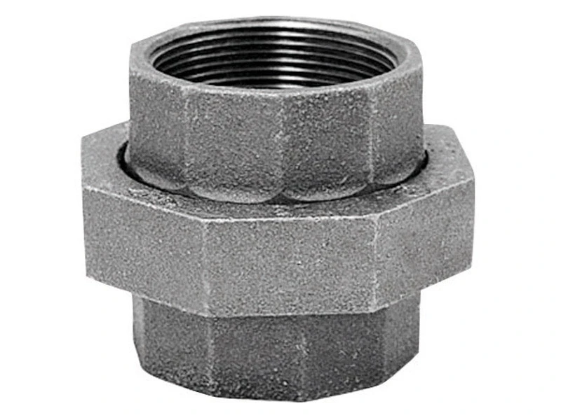 Black Steel Pipe Union, One Quarter Inch Size, Durable Plumbing Fitting