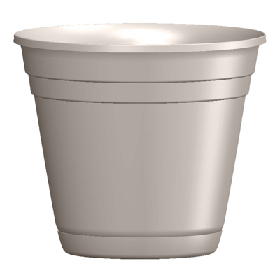 Riverland Planter With Saucer, Taupe Resin, 6 Inch