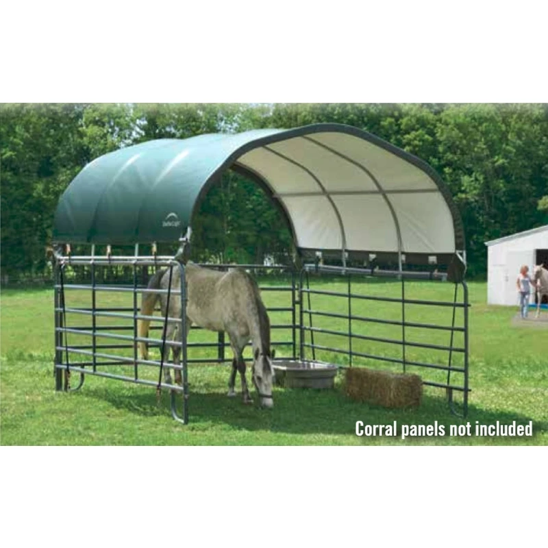 Corral Shelter, 12 X 12 Ft, Steel Frame, Water Resistant, Panels Not Included