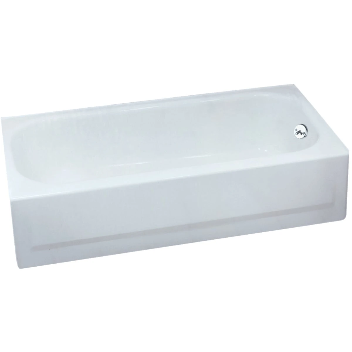 Aloha 60 In. L X 30 In. W X 14-1/4 In. D Porcelain Enamel Alcove Right Drain Bathtub