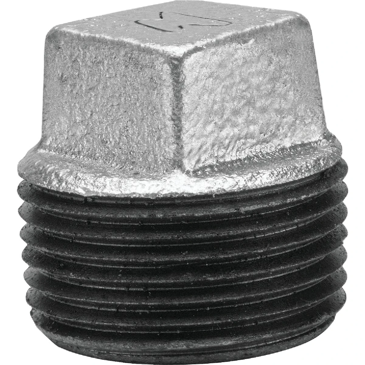 Galvanized Steel Pipe Plug, 1 and 1/2 Inch Diameter, Durable Corrosion Resistant