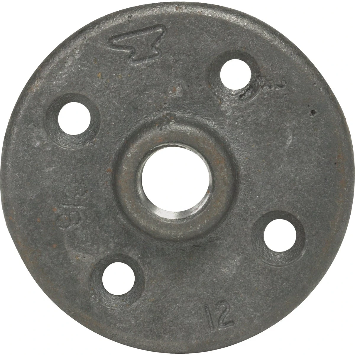 3/8 In. X 2-1/2 In. Black Malleable Iron Floor Flange