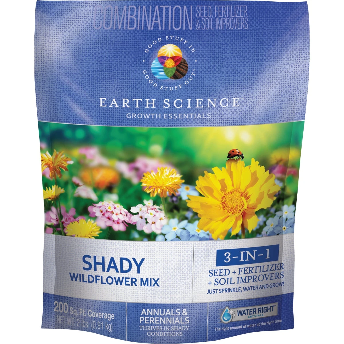 Growth Essentials Shady Wildflower Mix, Covers 200 Sq. Ft., 2 Lbs.