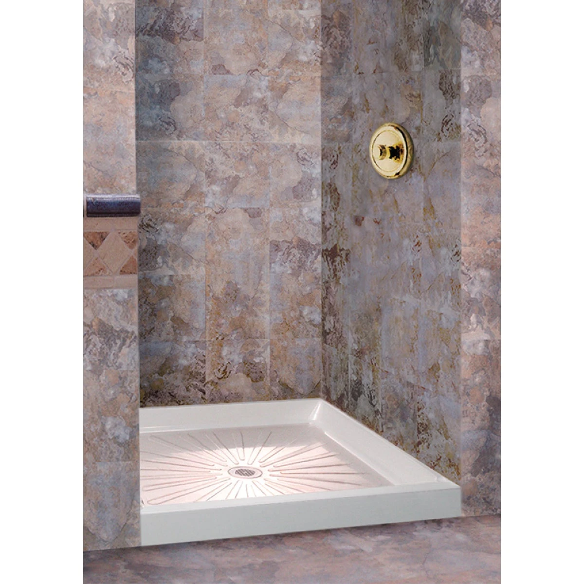 Durabase 48 In. W X 34 In. D Center Drain Shower Floor & Base - Model 3448m