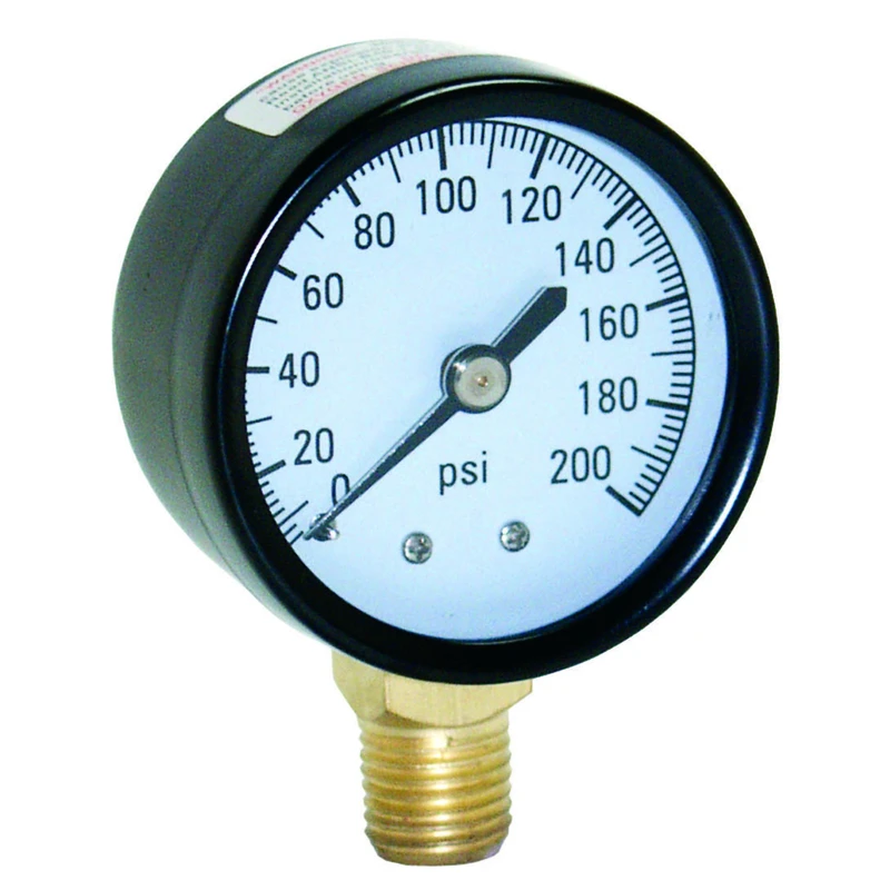 2.18 Inch Stainless Steel Pressure Gauge 200 Psi With 1/4 Inch Connection