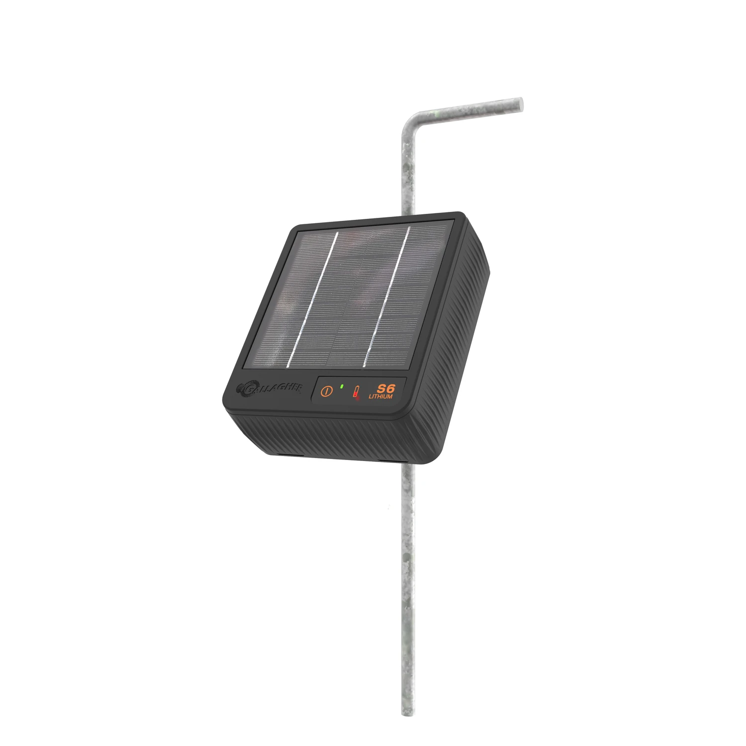 S6 Solar-powered Fence Energizer 0.74 Mi. Black - Model G349404