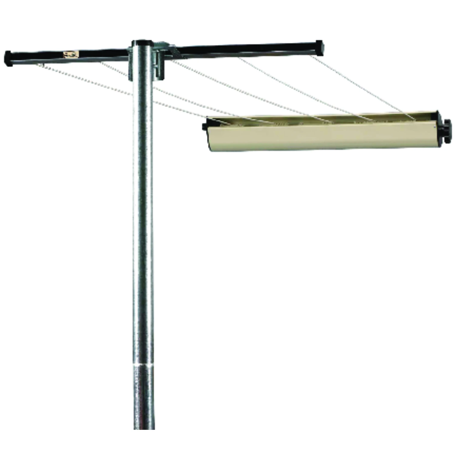 74" Galvanized Steel Retractable Clothesline Post Assembly