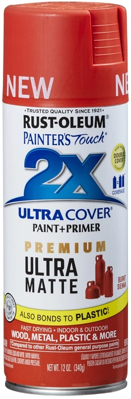 Painter's Touch 2x Ultra Cover Spray Paint, Matte Burnt Sienna, 12-oz.