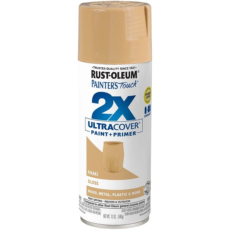 Painter's Touch 2x Ultra Cover 12 Oz. Gloss Spray Paint, Khaki