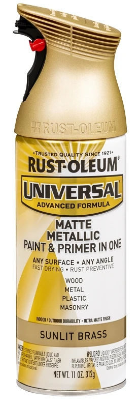 Universal 11 Oz. Matte Metallic Sunlit Brass Spray Paint And Primer