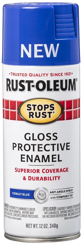 Stops Rust Gloss Cobalt Blue Enamel Spray Paint, 12 Ounce Can