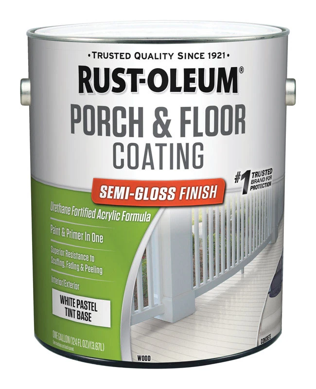 Porch and Floor Urethane Finish Paint Gallon Semi Gloss Pure White Base