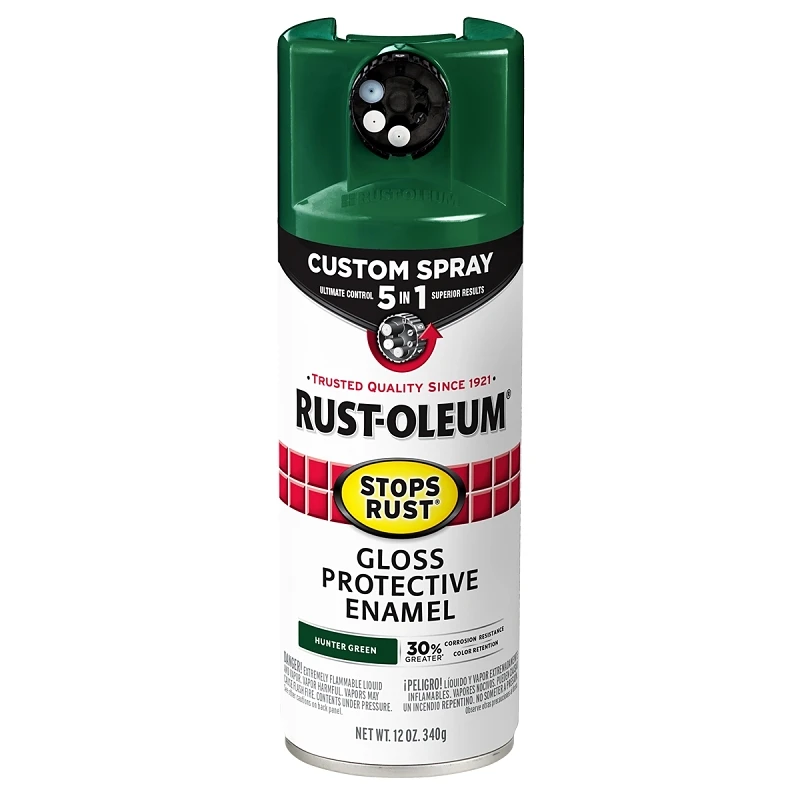 Stops Rust 12 Oz. Custom Spray 5-in-1 Gloss Spray Paint, Hunter Green