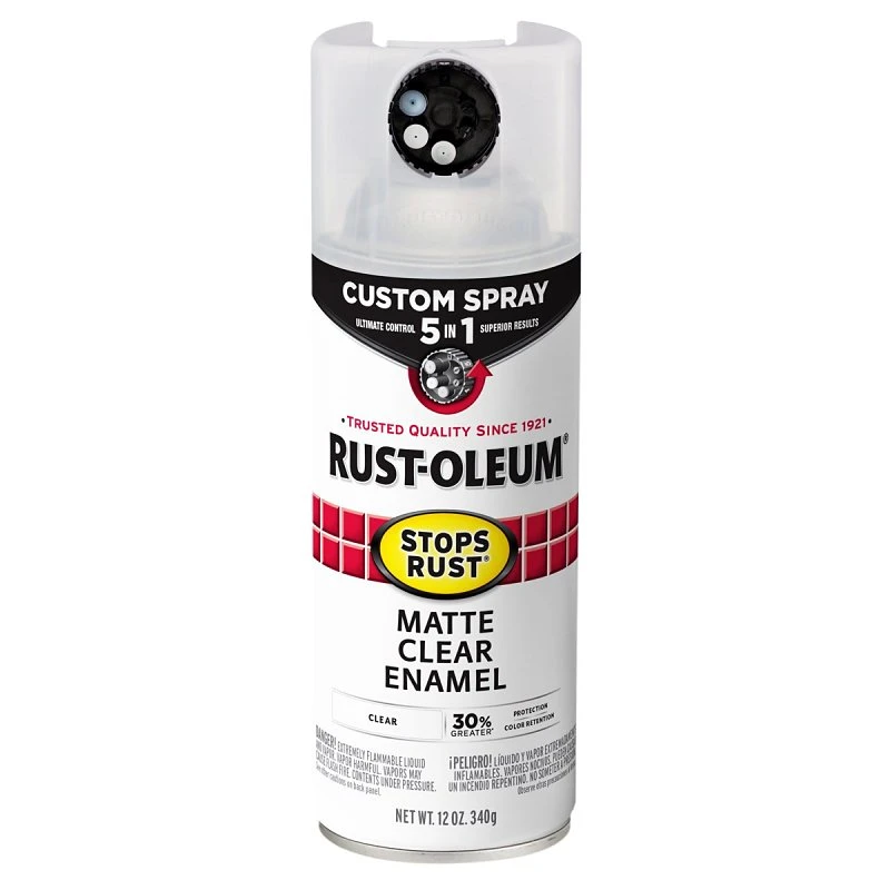 Stops Rust Custom Spray Five-in-One Spray Paint Matte Clear Finish Twelve Ounce